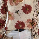 Catarina - Pull en tricot à motif floral