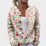 Catarina - Cardigan Floral d'Automne" can be rewritten as "Catarina - Autumn Floral Cardigan.
