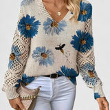 Catarina - Pull en tricot à motif floral