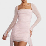 Sónia - Mini Robe Éclatante avec Décolleté