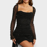 Sónia - Mini Robe Éclatante avec Décolleté