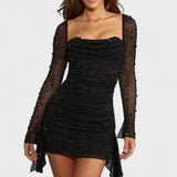 Sónia - Mini Robe Éclatante avec Décolleté