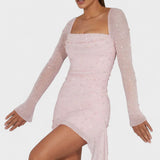 Sónia - Mini Robe Éclatante avec Décolleté