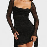 Sónia - Mini Robe Éclatante avec Décolleté