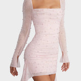 Sónia - Mini Robe Éclatante avec Décolleté