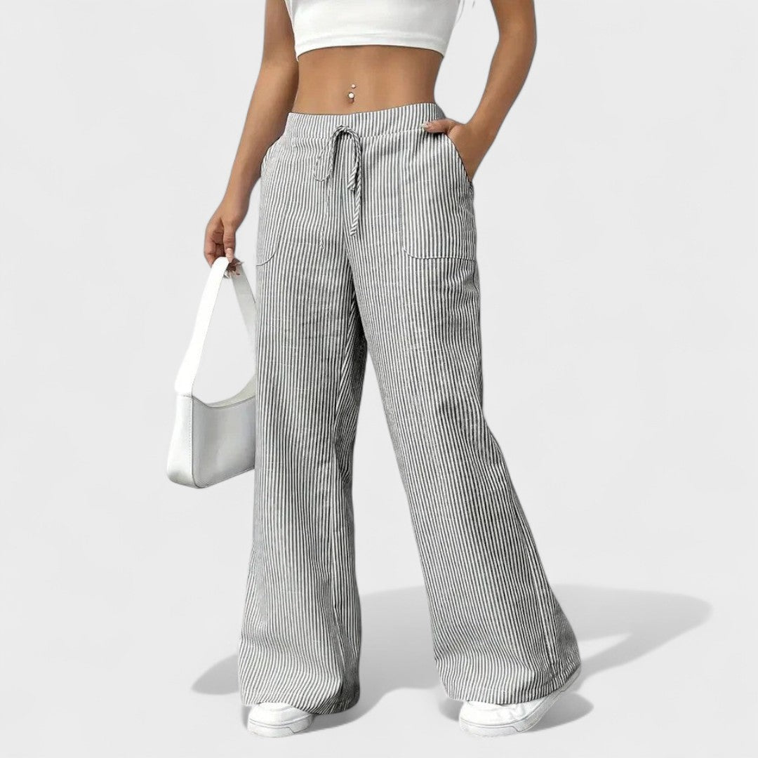 Maria - Pantalons Amples et Confortables avec Finitions Élégantes