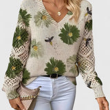 Catarina - Pull en tricot à motif floral