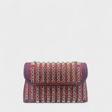 Claudia - Élégant sac à bandoulière avec chaîne et diamants colorés