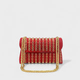 Claudia - Élégant sac à bandoulière avec chaîne et diamants colorés