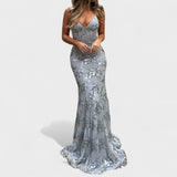 Robe Longue Éclatante avec Paillettes Sol