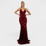 Robe Longue Éclatante avec Paillettes Sol