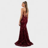 Robe Longue Éclatante avec Paillettes Sol