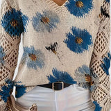 Catarina - Pull en tricot à motif floral